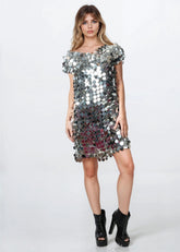 Chain Link Sequin Disc Dress