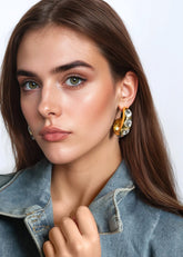 Chunky Retro Gemstone Earrings