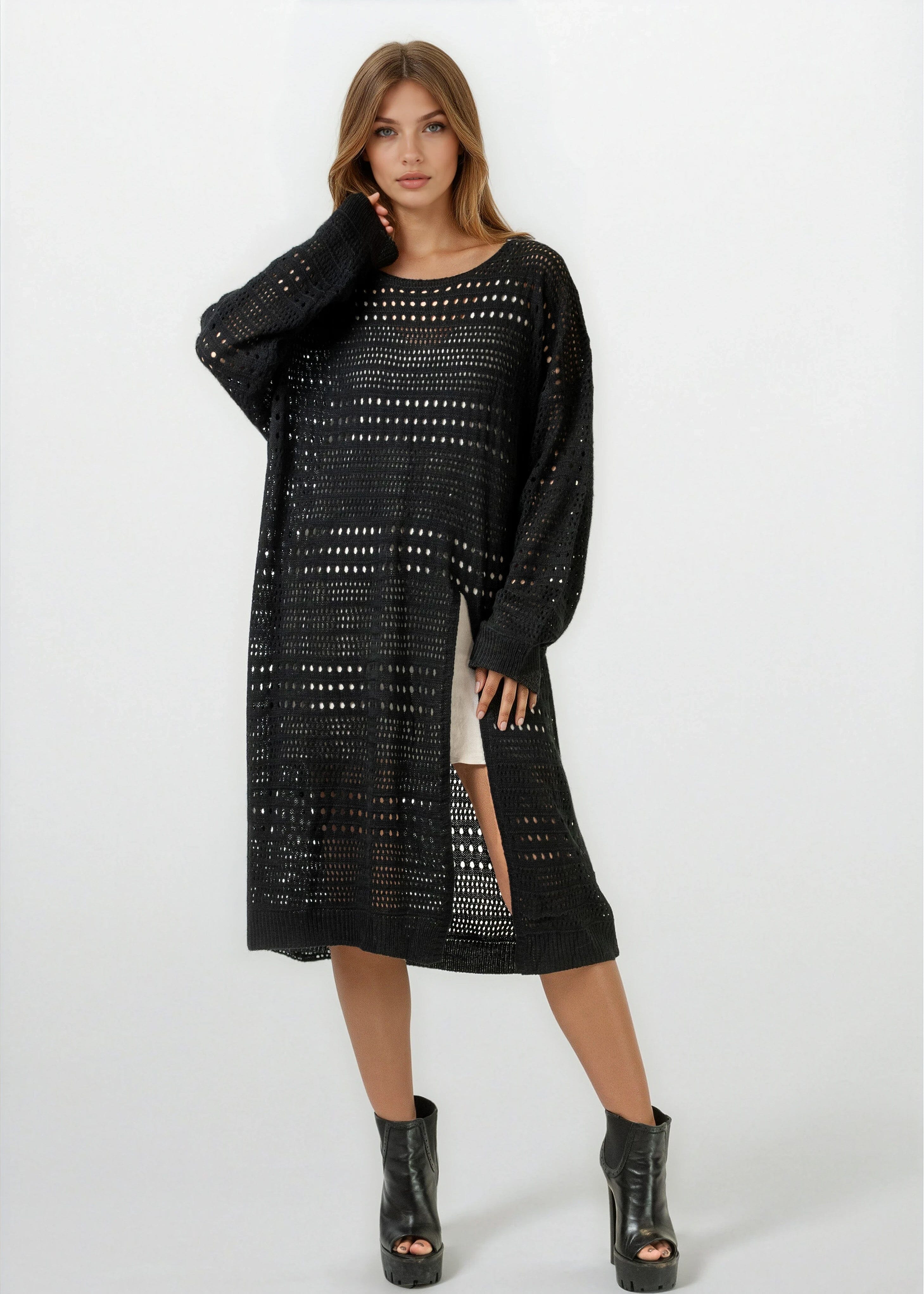 Crochet Layering Sweater Dress - Kate Hewko Kate Hewko Canada Crochet Layering Sweater Dress - Kate Hewko Kate Hewko Canada