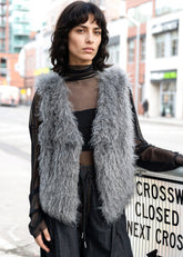 Cropped Faux Fur Vest