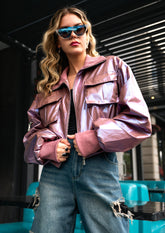 Cropped Metallic Bomber Outerwear Kate Hewko 