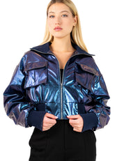 Cropped Metallic Bomber Outerwear Kate Hewko 