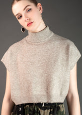 Cropped Mock Neck Sweater Sweaters Kate Hewko Oatmeal 