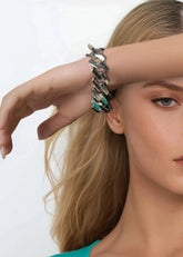 Curb Chain Heart Clasp Bracelet