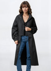 Cut Out Drawstring Trench Coat