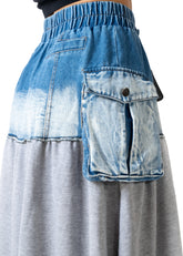 Denim Block Sweat Skirt