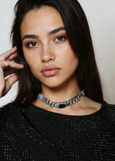 Denim Linked Chain Necklace