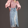 Distressed Denim Maxi Skirt Skirts Kate Hewko Light Denim S 