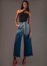 Distressed Drawstring Ombre Denim Pants Kate Hewko 