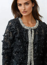 Embellished Floral Lace Cardigan