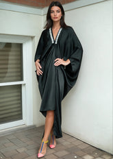 Embellished V Neck Kaftan Dress