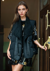 Faux Shearling Puffer Vest