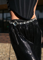 Gemstone Chain Belt Belts Kate Hewko Silver 