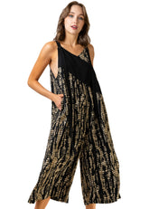 Gold Snake Print Overalls