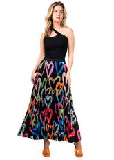 Graffiti Heart Pleated Skirt Skirts Kate Hewko 