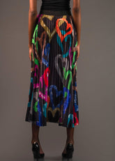 Graffiti Heart Pleated Skirt Skirts Kate Hewko 