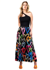Graffiti Heart Pleated Skirt Skirts Kate Hewko 