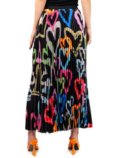 Graffiti Heart Pleated Skirt Skirts Kate Hewko 