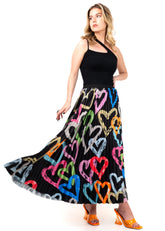 Graffiti Heart Pleated Skirt Skirts Kate Hewko 