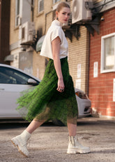 Green Plaid Tulle Skirt Skirts Kate Hewko 