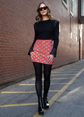 Hearted Quilted Mini Skirt