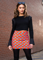 Hearted Quilted Mini Skirt