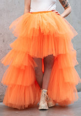 High Low Tiered Tulle Skirt