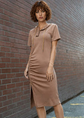 Hooded Cinch Sweat Dress