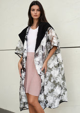 Hooded Sheer Floral Layering Piece