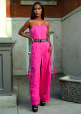 Hot Pink Utility Jumpsuit