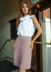 Knitted Rhinestone Pencil Skirt