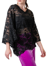 Lace Batwing Sleeve Blouse