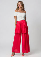 Layered Hot Pink Pleated Pants