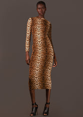 Leopard Mock Neck Bodycon Dress Dresses Kate Hewko 