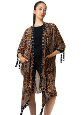 Leopard Paisley Rivet Kimono