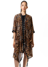 Leopard Paisley Rivet Kimono