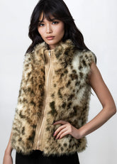 Leopard Print Faux Fur Vest