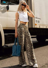 Leopard Print Palazzo Pant