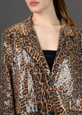 Leopard Print Sequin Blazer Blazers Kate Hewko 