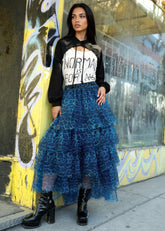 Leopard Print Tiered Tulle Skirt