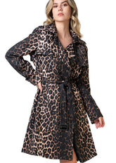 Leopard Print Trench Coat