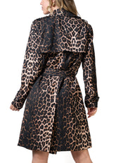 Leopard Print Trench Coat