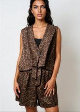 Leopard Print Two Piece Set