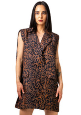 Leopard Print Vest Dress