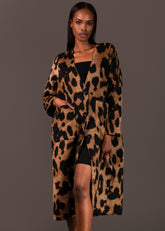 Lightweight Leopard Faux Fur Coat Outerwear Kate Hewko 