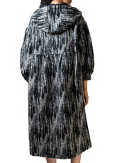 Long Abstract Hooded Coat