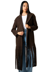 Long Fringe Hem Coat