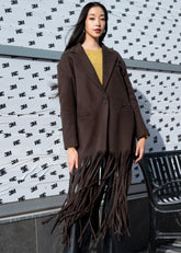 Long Fringe Hem Coat