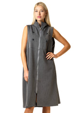 Long Mock Neck Utility Vest