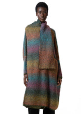 Long Multicolor Wrap Cardigan